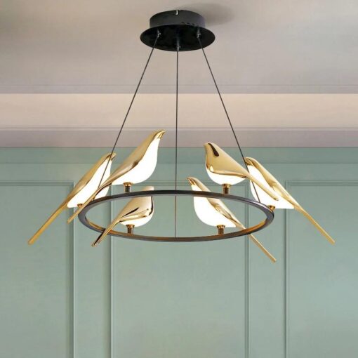 Art Gold Magpie Bird Chandelier