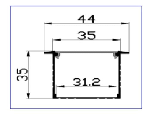 44mm LED Aluminum ProfileLight