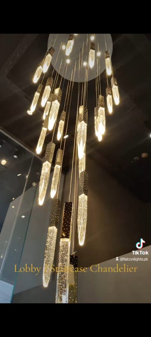 25 Light Gold Modern Crystal Raindrop Chandelier